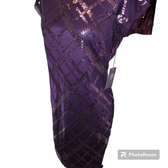 #027. NWT Purple Sequin & Mesh Mini Dress-Vince Camuto - Picture 7 of 7